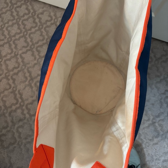 Rothys The Reversible Tote Navy White Orange Canvas Bag Boat Tote Large Pool - Picture 6 of 6